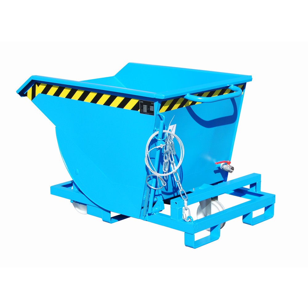 Productafbeelding nr. 1: Bauer® Spanenkantelbak, lage bouwhoogte, met inrijkokers, gelakt, volume 0,3 m³, RAL 5012 lichtblauw