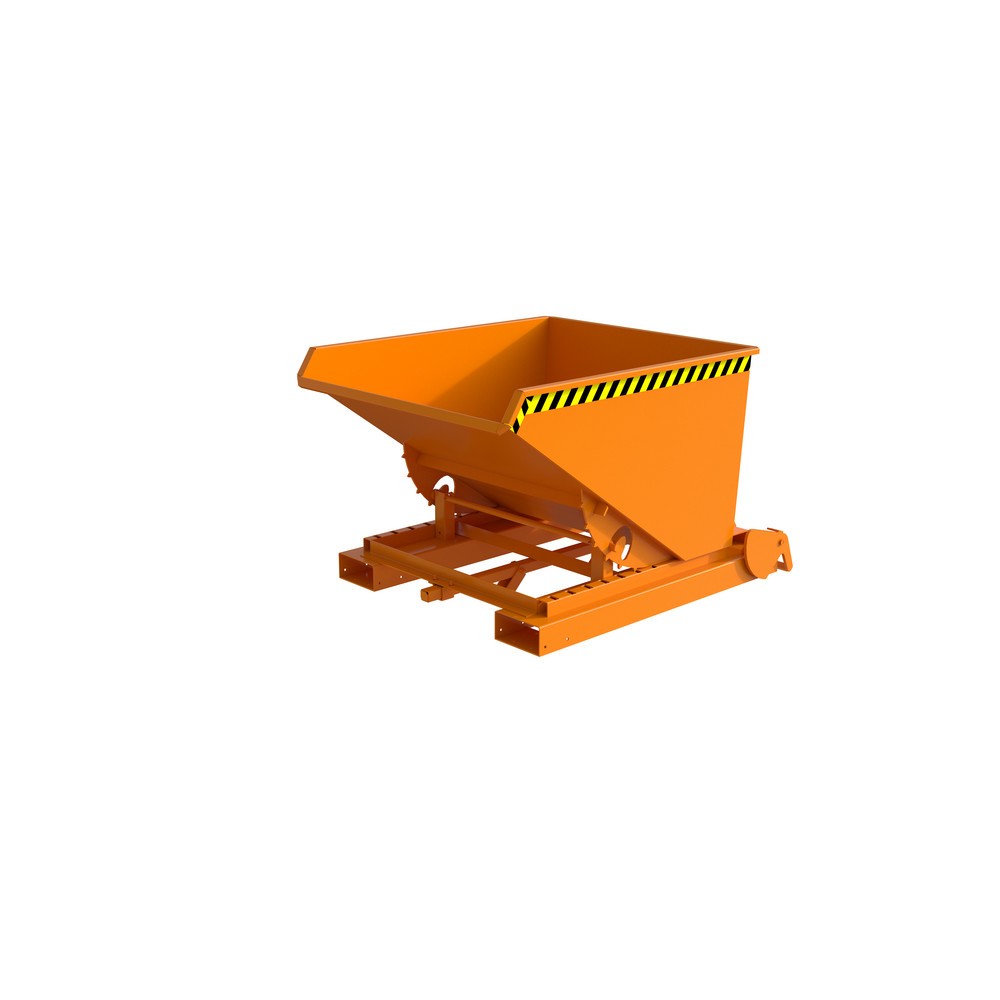 Productafbeelding nr. 1: Bauer® Spaander-kantelbak met afrolmechanisme, gelakt, volume 0,6 m³, RAL 2000 geeloranje