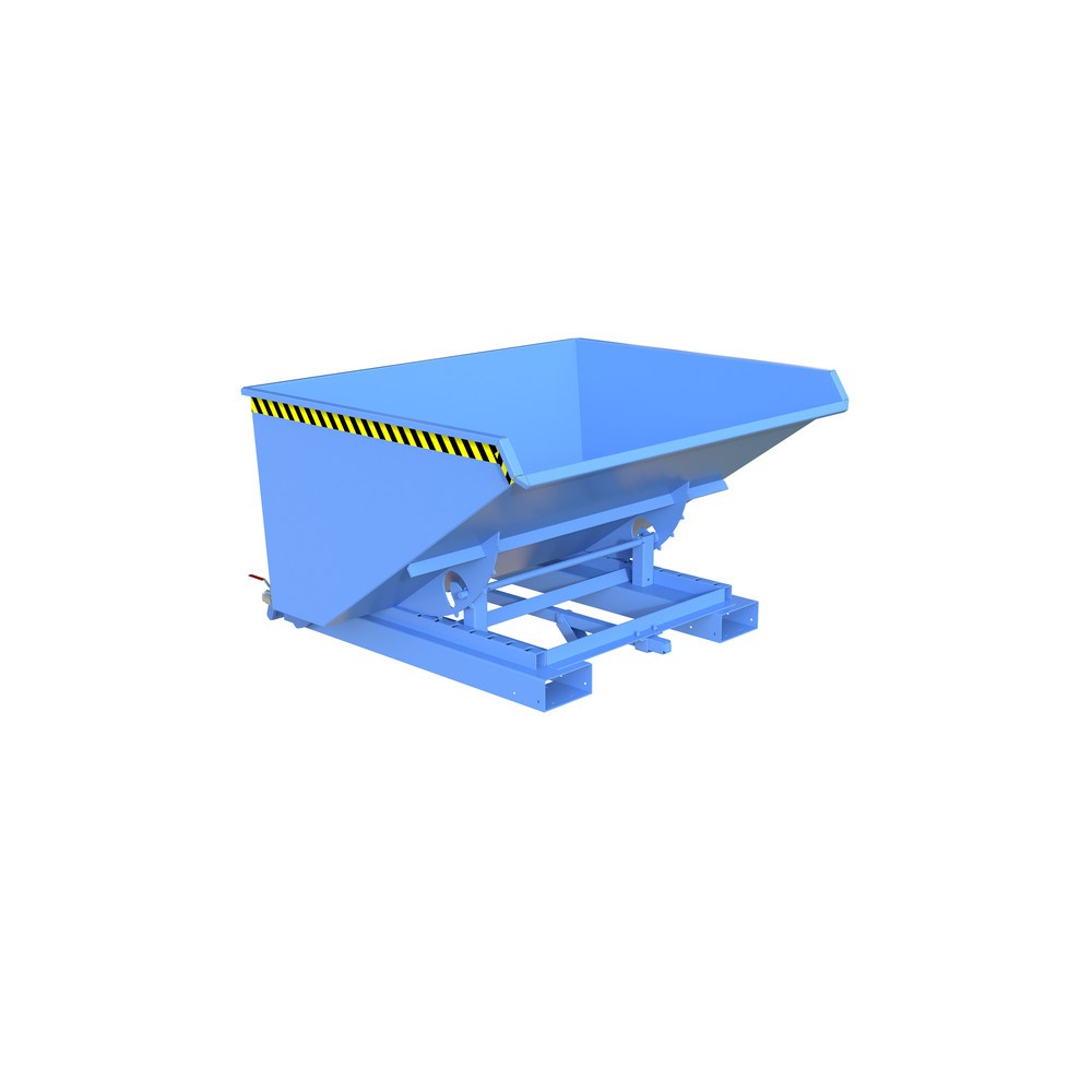 Product afbeelding: Bauer® Spaander-kantelbak met afrolmechanisme, gelakt, volume 0,9 m³, RAL 5012 lichtblauw