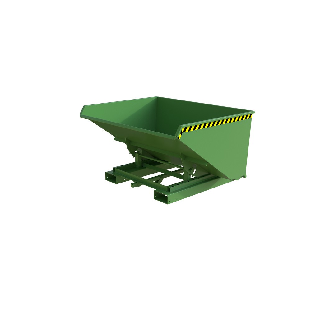 Product afbeelding: Bauer® Spaander-kantelbak met afrolmechanisme, gelakt, volume 0,9 m³, RAL 6011 resedagroen