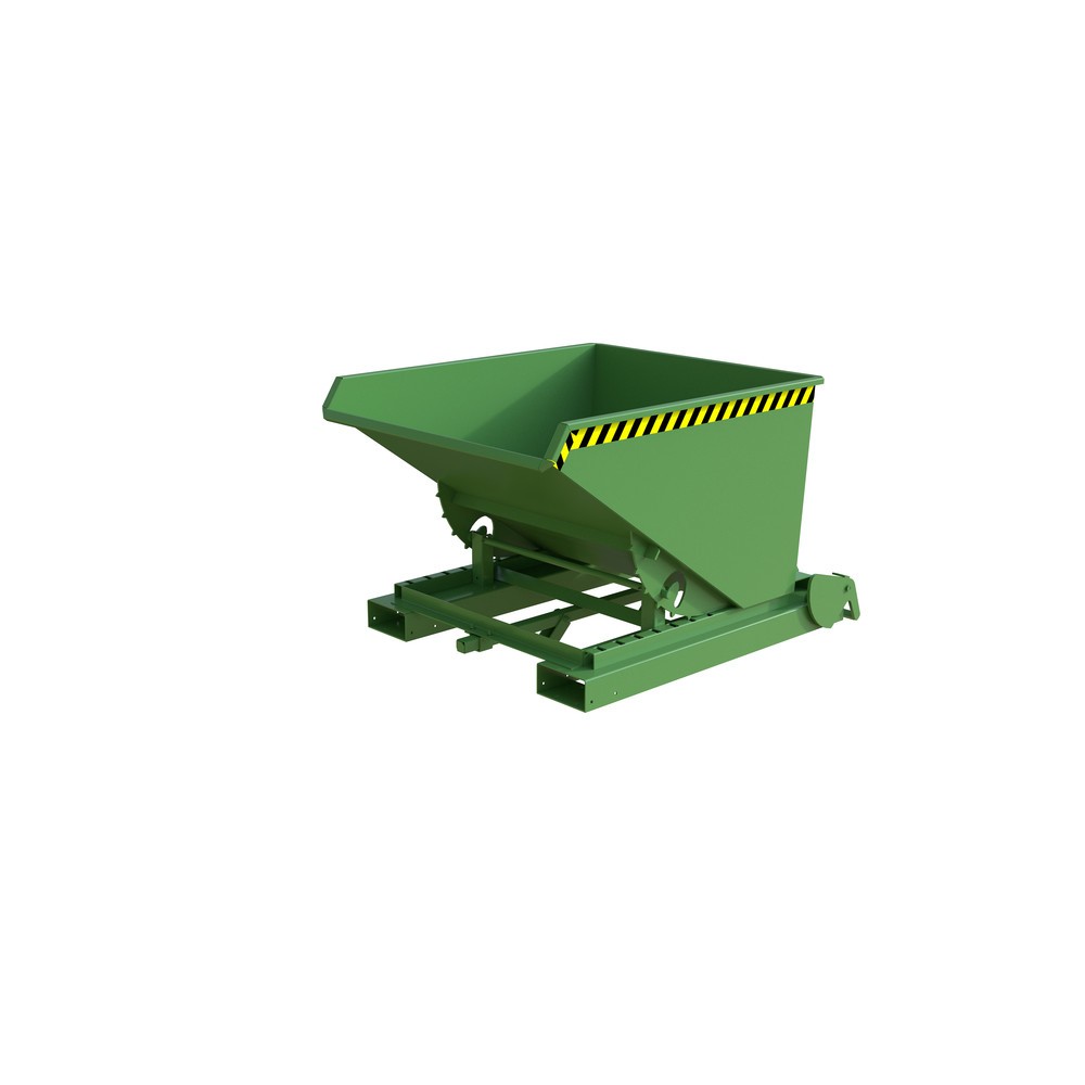 Productafbeelding nr. 1: Bauer® Spaander-kantelbak met afrolmechanisme, gelakt, volume 0,6 m³, RAL 6011 resedagroen