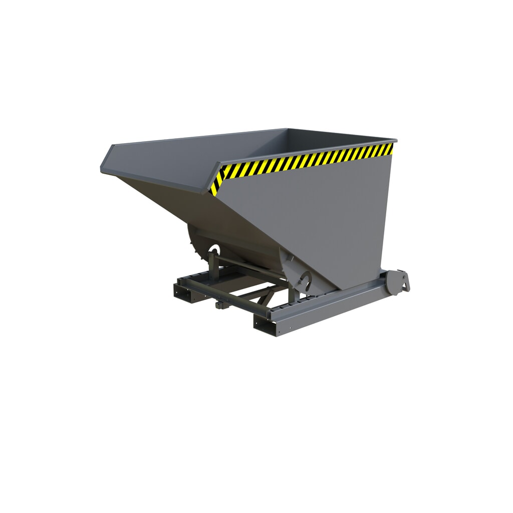 Bauer® Spaander-kantelbak met afrolmechanisme, gelakt, volume 1,2 m³, RAL 7005 muisgrijs Product afbeelding: Bauer® Spaander-kantelbak met afrolmechanisme, gelakt, volume 1,2 m³, RAL 7005 muisgrijs