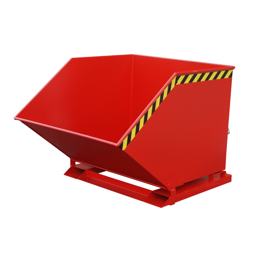 Product afbeelding: Bauer® Spanenkantelbak, kastvormige kuip, gelakt, volume 1 m³, RAL 3000 vuurrood