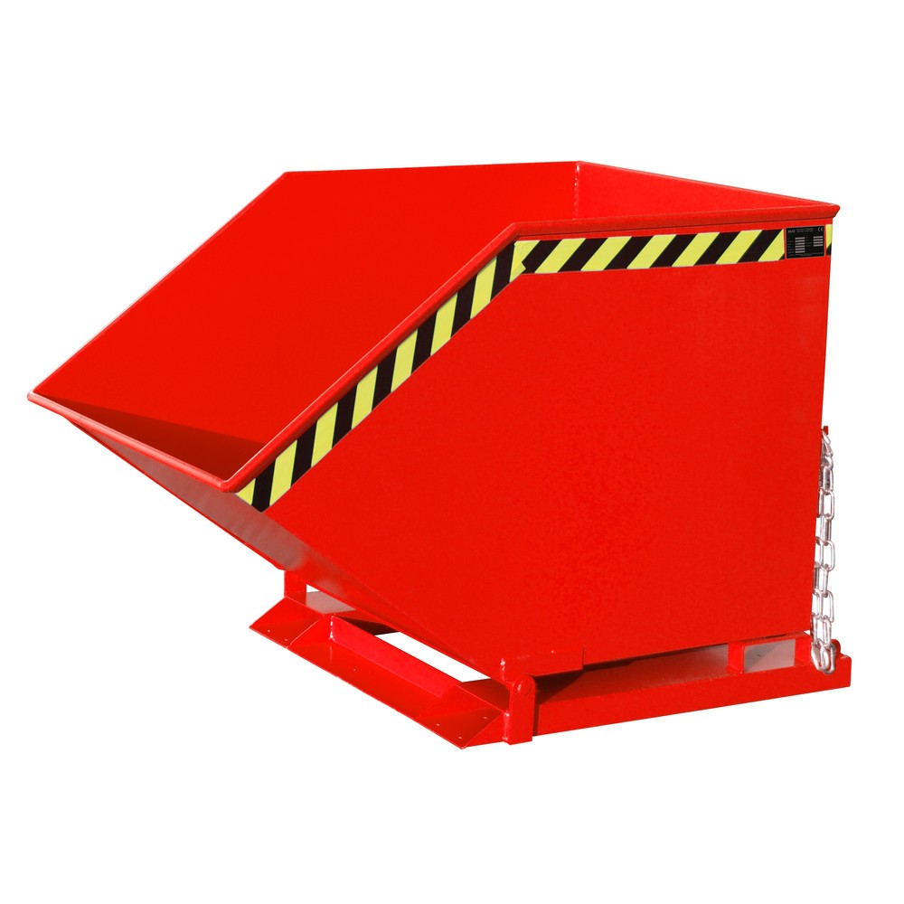 Product afbeelding: Bauer® Spanenkantelbak, kastvormige kuip, gelakt, volume 0,8 m³, RAL 3000 vuurrood