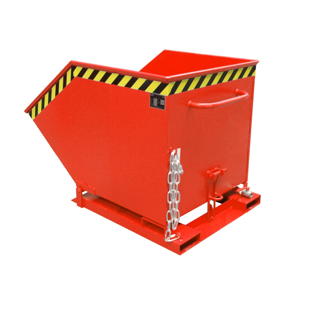 Product afbeelding: Bauer® Spanenkantelbak, kastvormige kuip, gelakt, volume 0,6 m³, RAL 3000 vuurrood