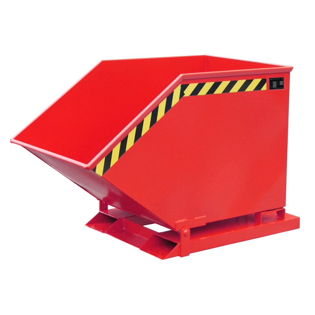 Product afbeelding: Bauer® Spanenkantelbak, kastvormige kuip, gelakt, volume 0,4 m³, RAL 3000 vuurrood