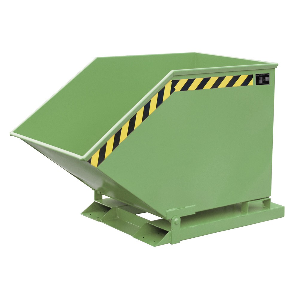 Product afbeelding: Bauer® Spanenkantelbak, kastvormige kuip, gelakt, volume 0,4 m³, RAL 6011 resedagroen