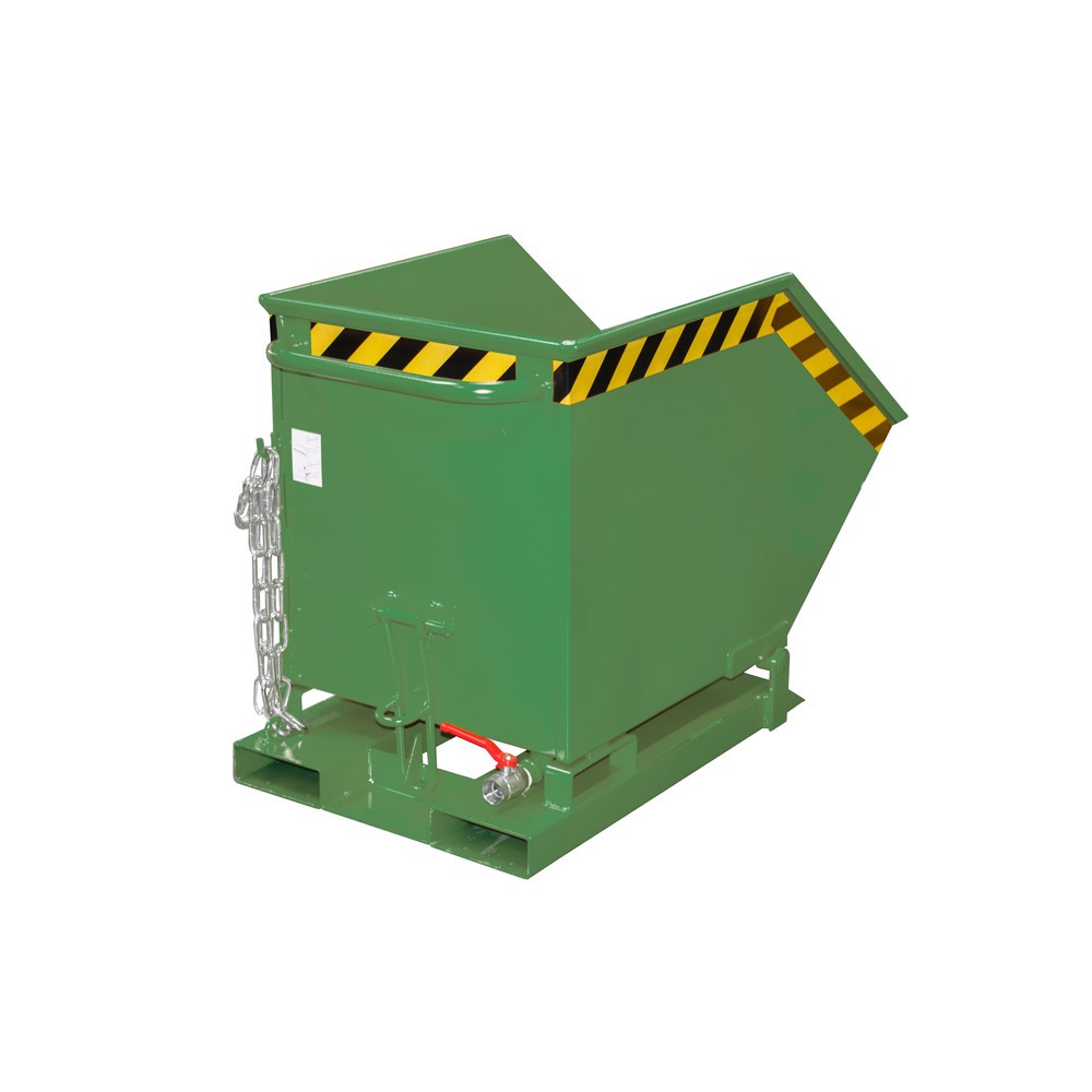 Product afbeelding: Bauer® Spanenkantelbak, kastvormige kuip, gelakt, volume 0,25 m³, RAL 6011 resedagroen