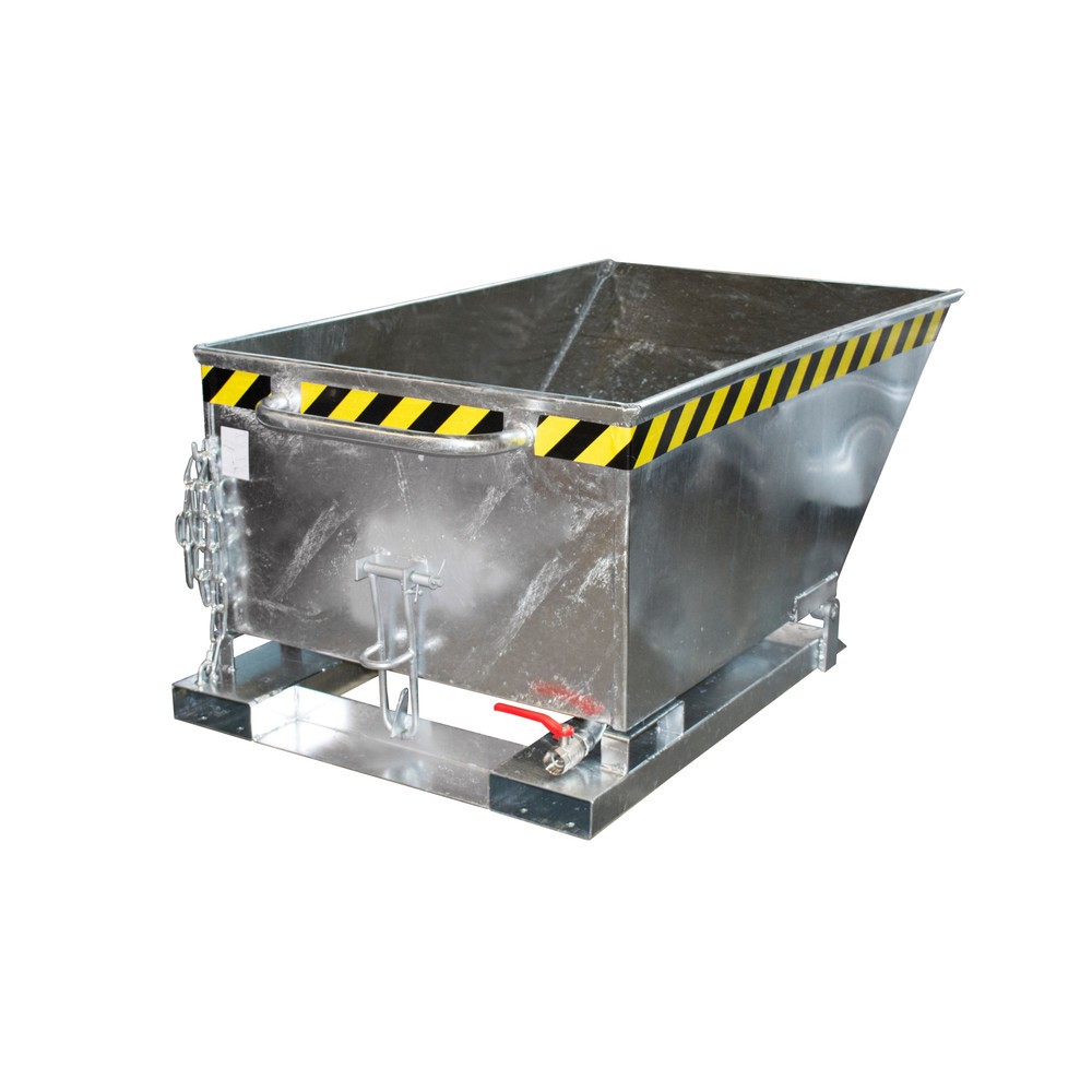 Product afbeelding: Bauer® spanenkantelbak, lage kuip, verzinkt, volume 0,4 m³