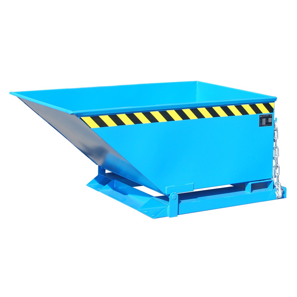 Product afbeelding: Bauer® Spanenkantelbak, lage kuip, gelakt, volume 0,4 m³, RAL 5012 lichtblauw