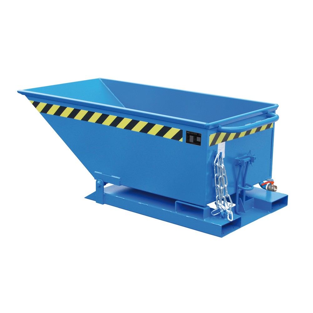 Productafbeelding nr. 1: Bauer® Spanenkantelbak, lage kuip, gelakt, volume 0,25 m³, RAL 5012 lichtblauw