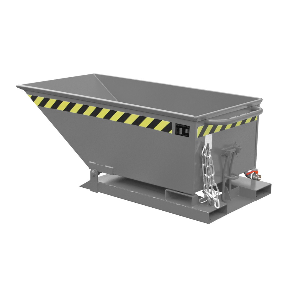Product afbeelding: Bauer® Spanenkantelbak, lage kuip, gelakt, volume 0,25 m³, RAL 7005 muisgrijs