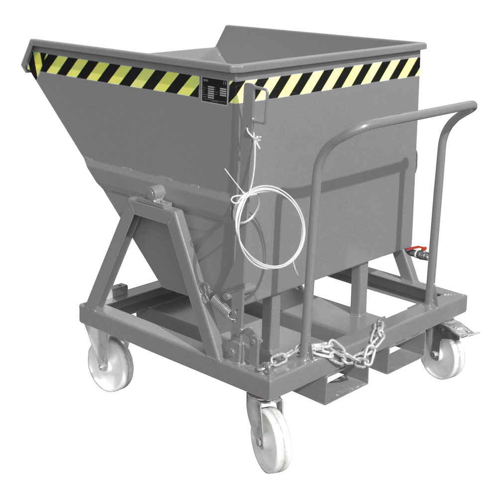 Productafbeelding nr. 1: Bauer® Spanenkantelbak voor gelijkvloers legen, gelakt, volume 0,4 m³, RAL 7005 muisgrijs