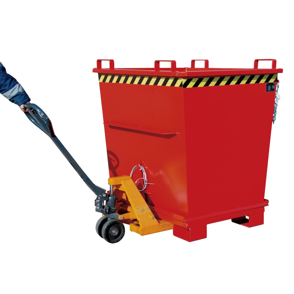 Productafbeelding nr. 5: Bauer® Stapelbare bak met uitklapbare bodem, gelakt, volume 0,5 m³, RAL 3000 vuurrood