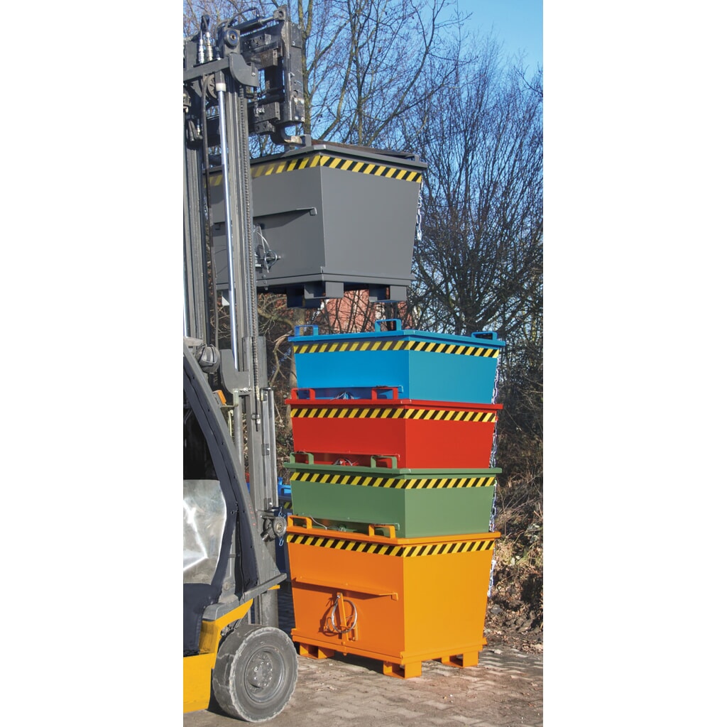 Productafbeelding nr. 7: Bauer® Stapelbare bak met uitklapbare bodem, gelakt, volume 0,5 m³, RAL 3000 vuurrood