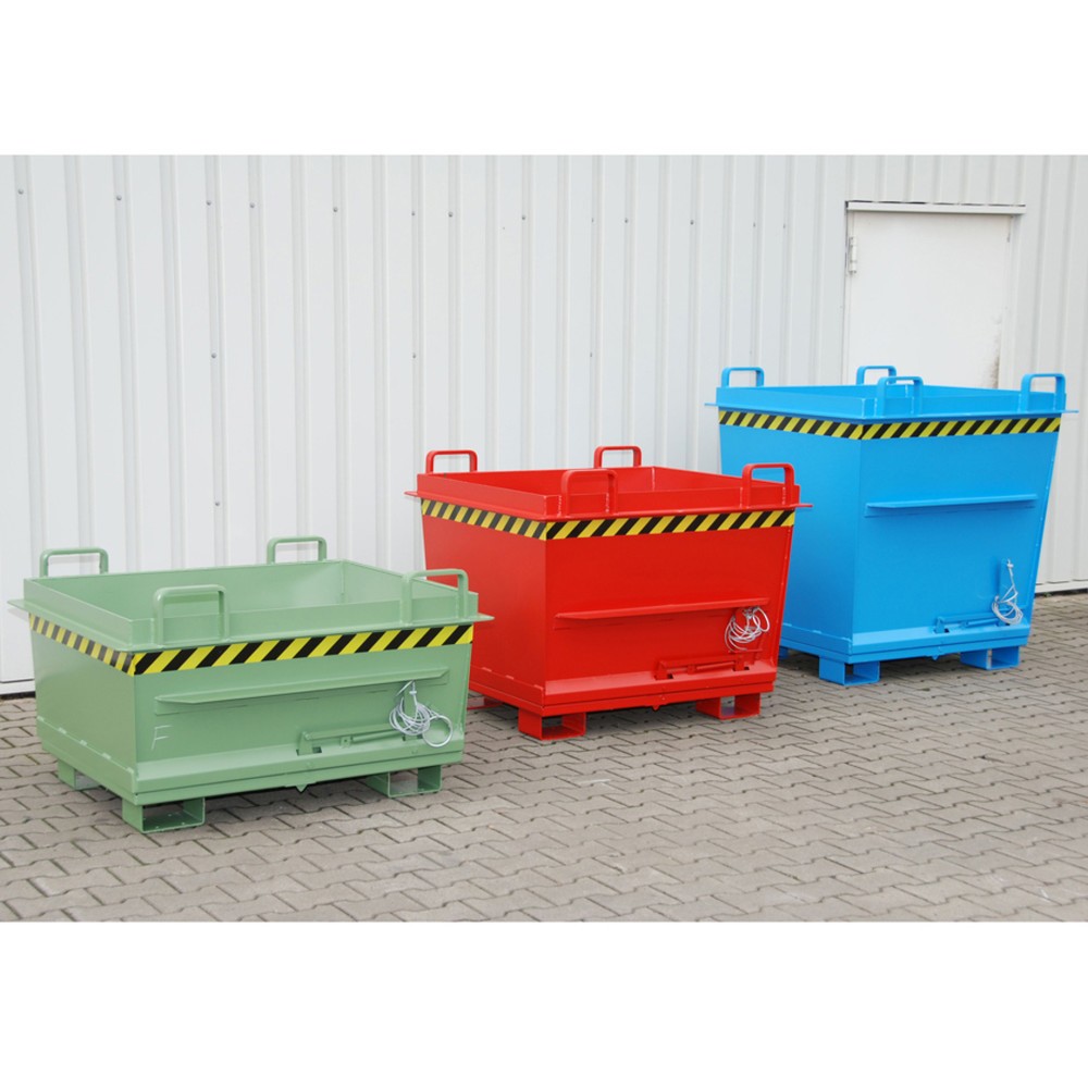 Productafbeelding nr. 3: Bauer® Stapelbare bak met uitklapbare bodem, gelakt, volume 0,5 m³, RAL 3000 vuurrood