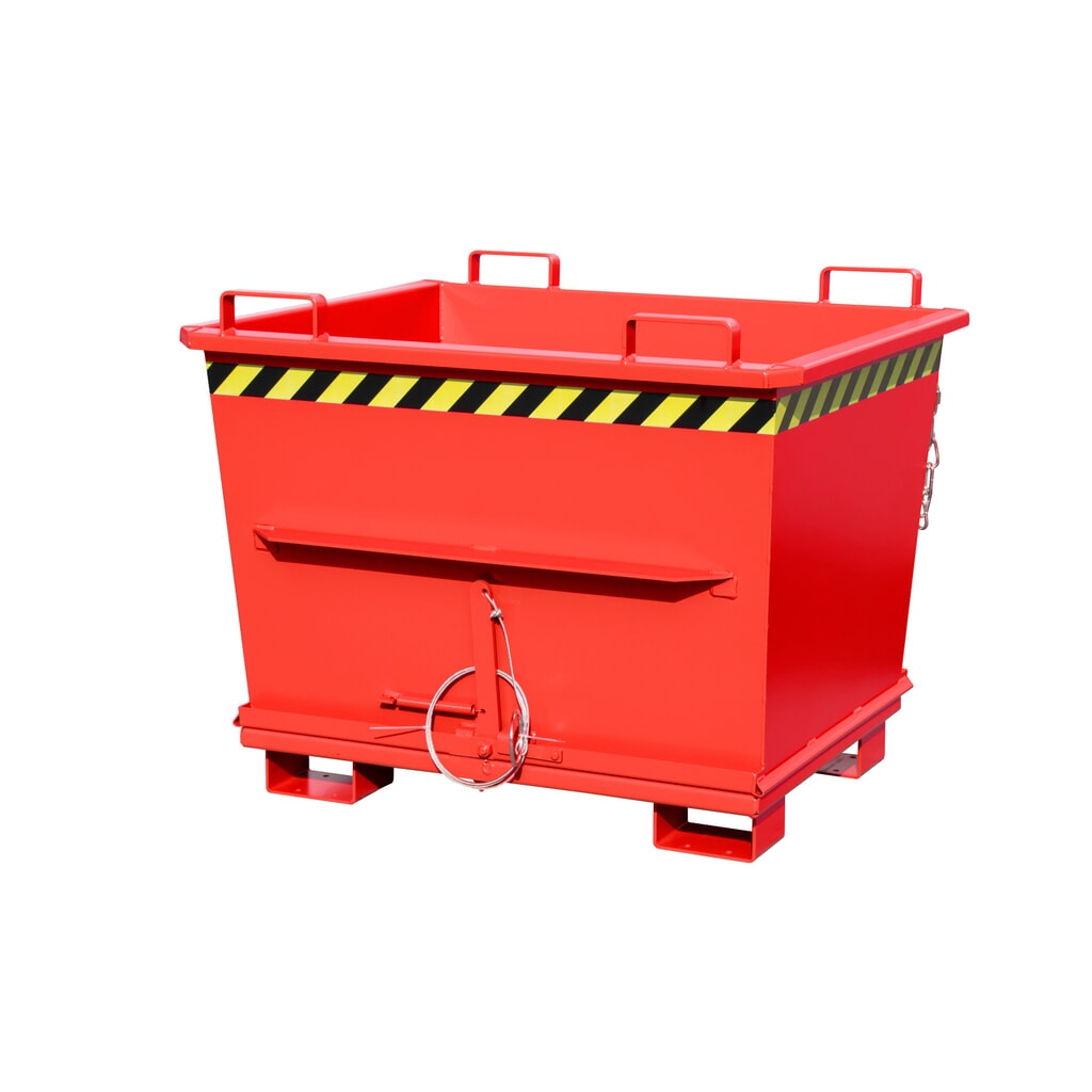 Product afbeelding: Bauer® Stapelbare bak met uitklapbare bodem, gelakt, volume 0,7 m³, RAL 3000 vuurrood