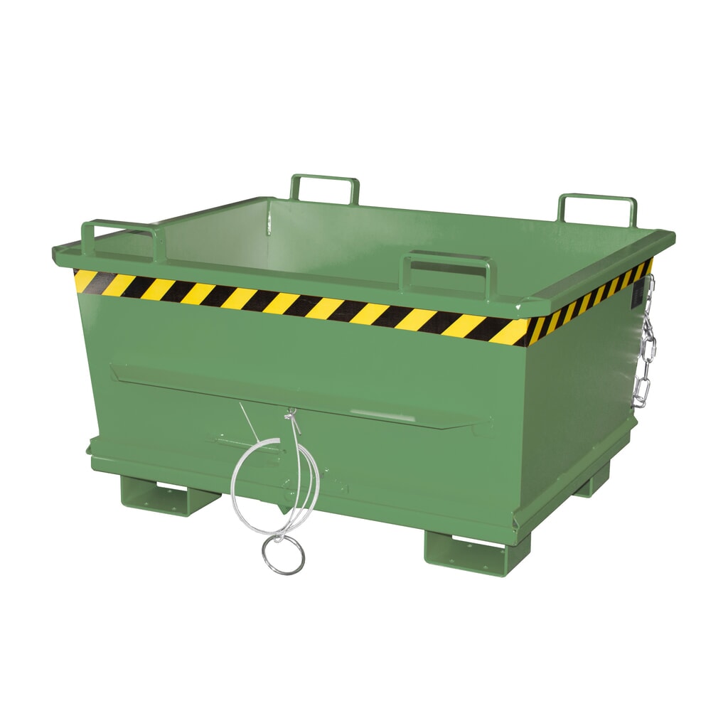 Product afbeelding: Bauer® Stapelbare bak met uitklapbare bodem, gelakt, volume 0,5 m³, RAL 6011 resedagroen