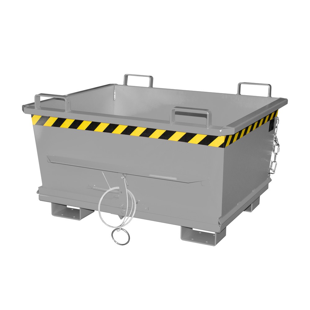 Productafbeelding nr. 1: Bauer® Stapelbare bak met uitklapbare bodem, gelakt, volume 0,5 m³, RAL 7005 muisgrijs