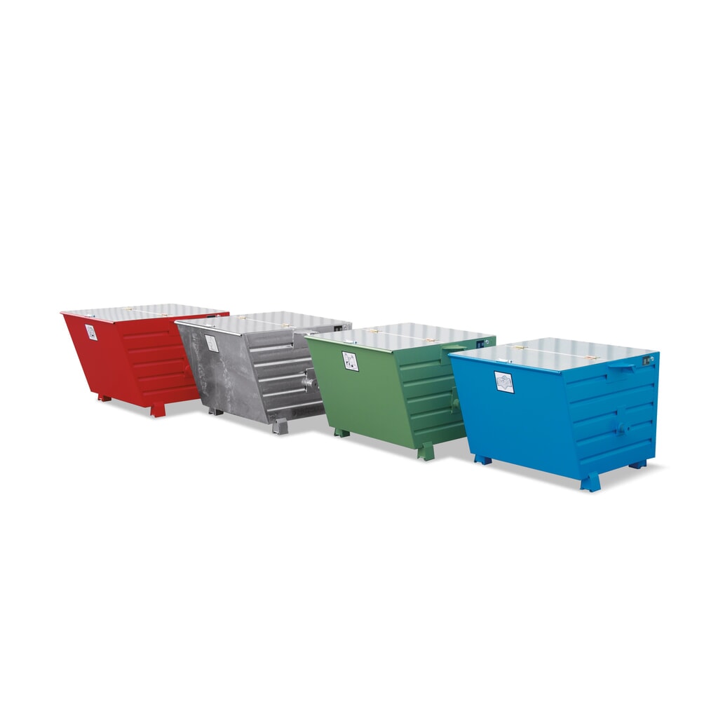 Productafbeelding nr. 2: Bauer® Stapelbare kantelbak, gelakt, volume 2 m³, RAL 5012 lichtblauw