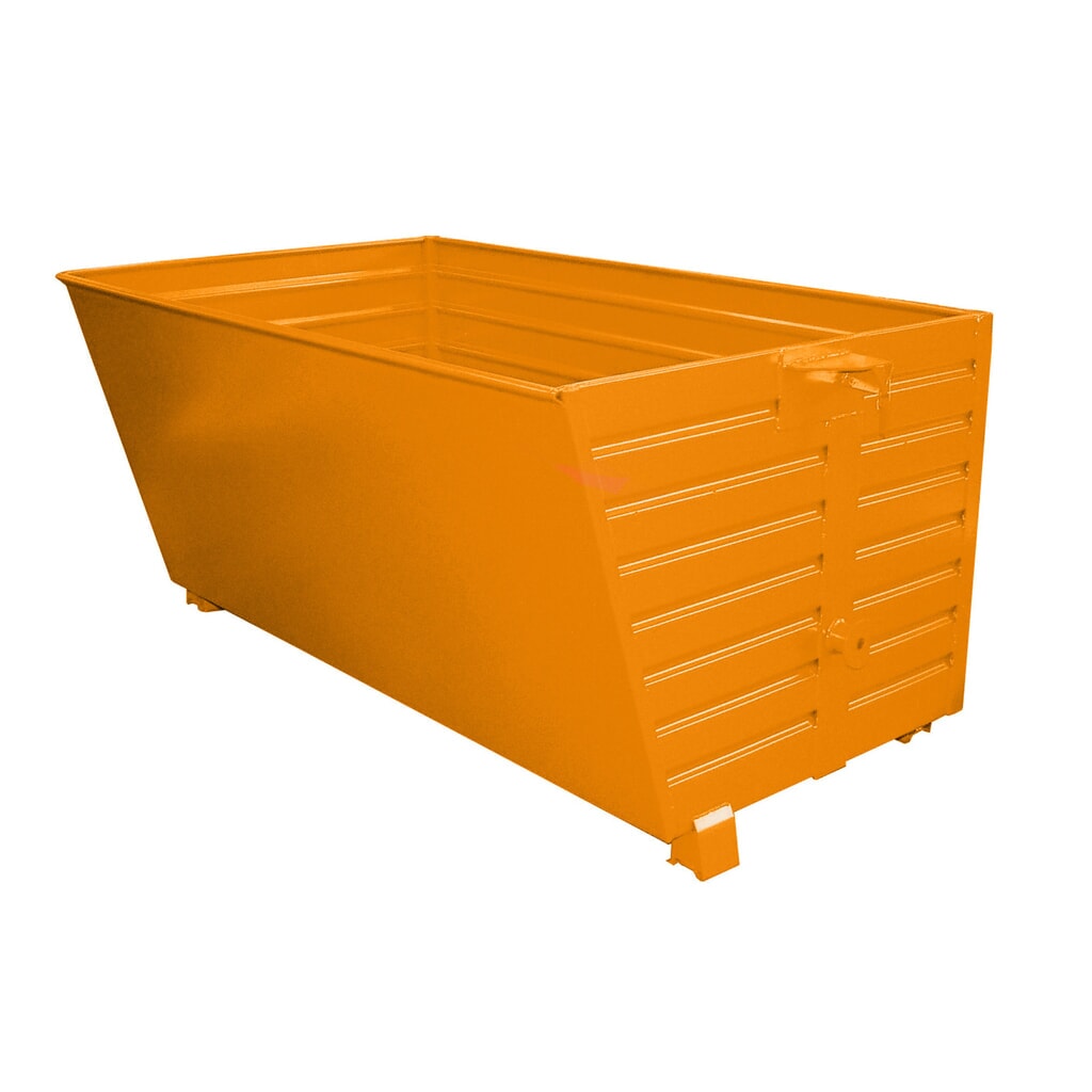 Bauer® Stapelbare kantelbak, gelakt, volume 2 m³, RAL 2000 geeloranje Product afbeelding: Bauer® Stapelbare kantelbak, gelakt, volume 2 m³, RAL 2000 geeloranje