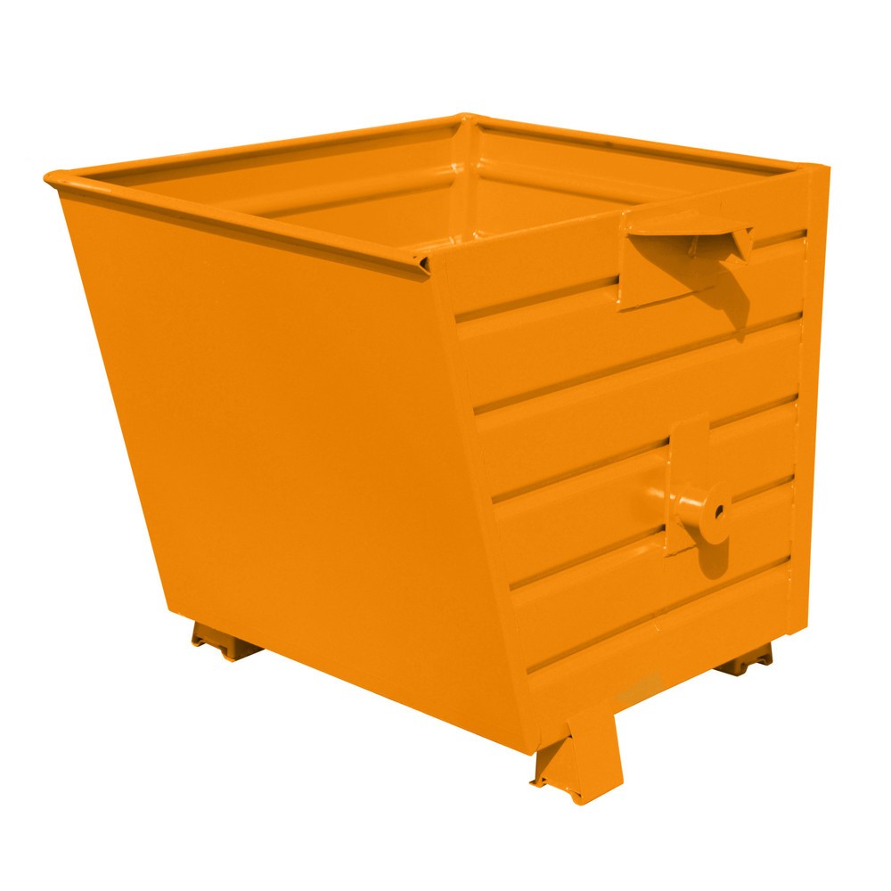 Product afbeelding: Bauer® Stapelbare kantelbak, gelakt, volume 0,55 m³, RAL 2000 geeloranje