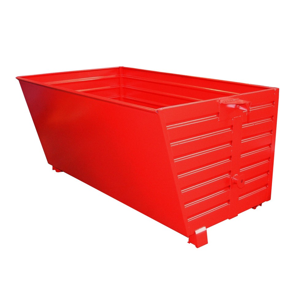 Product afbeelding: Bauer® Stapelbare kantelbak, gelakt, volume 2 m³, RAL 3000 vuurrood