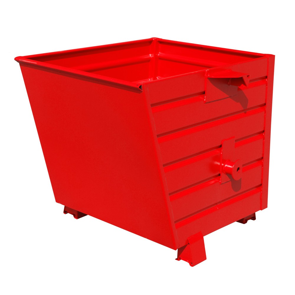 Product afbeelding: Bauer® Stapelbare kantelbak, gelakt, volume 0,55 m³, RAL 3000 vuurrood
