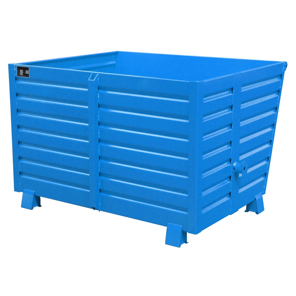 Product afbeelding: Bauer® Stapelbare kantelbak, gelakt, volume 1,5 m³, RAL 5012 lichtblauw