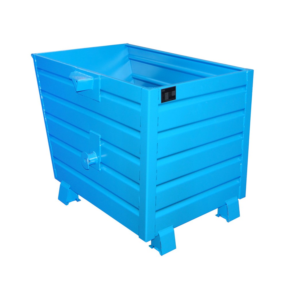 Product afbeelding: Bauer® Stapelbare kantelbak, gelakt, volume 0,7 m³, RAL 5012 lichtblauw