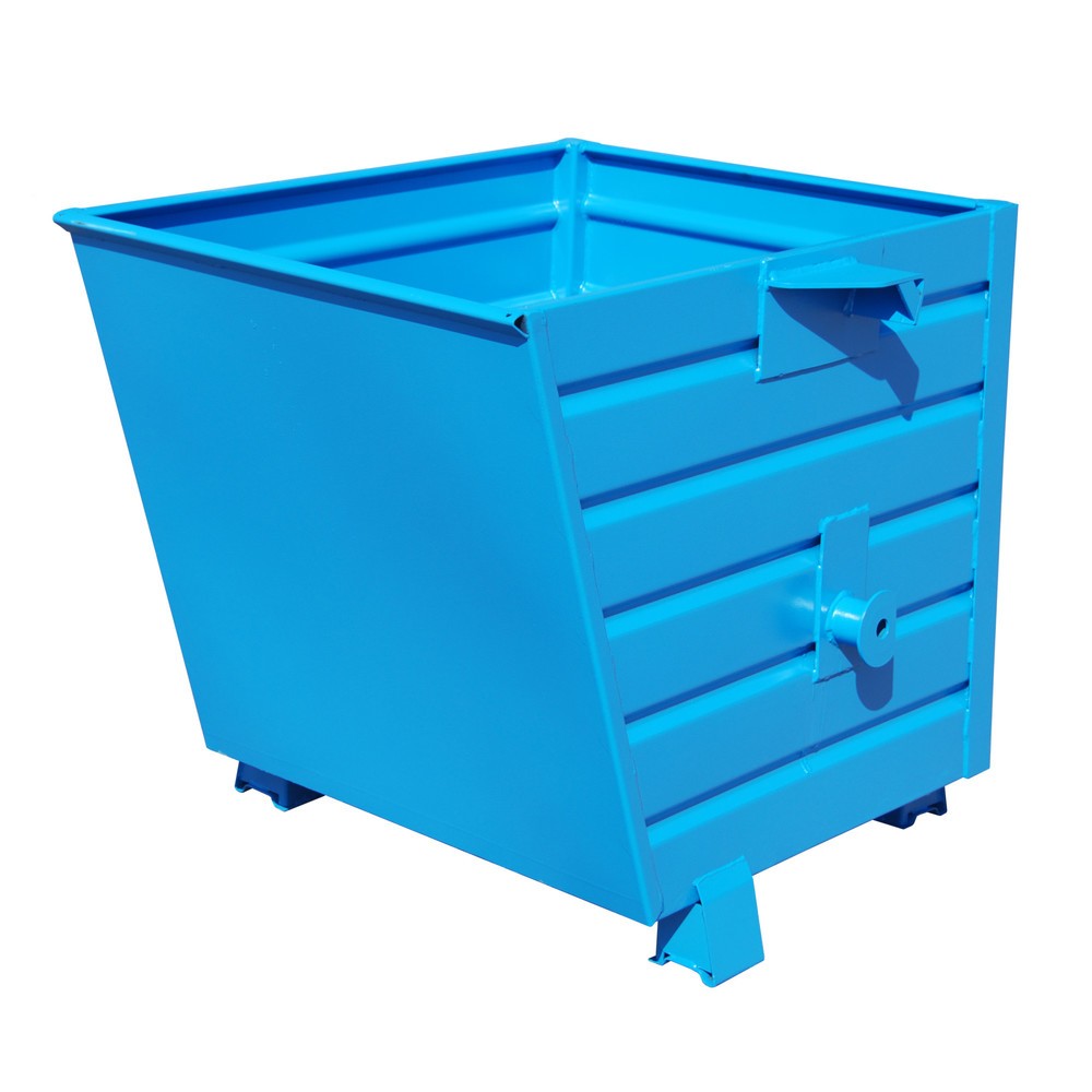 Product afbeelding: Bauer® Stapelbare kantelbak, gelakt, volume 0,55 m³, RAL 5012 lichtblauw