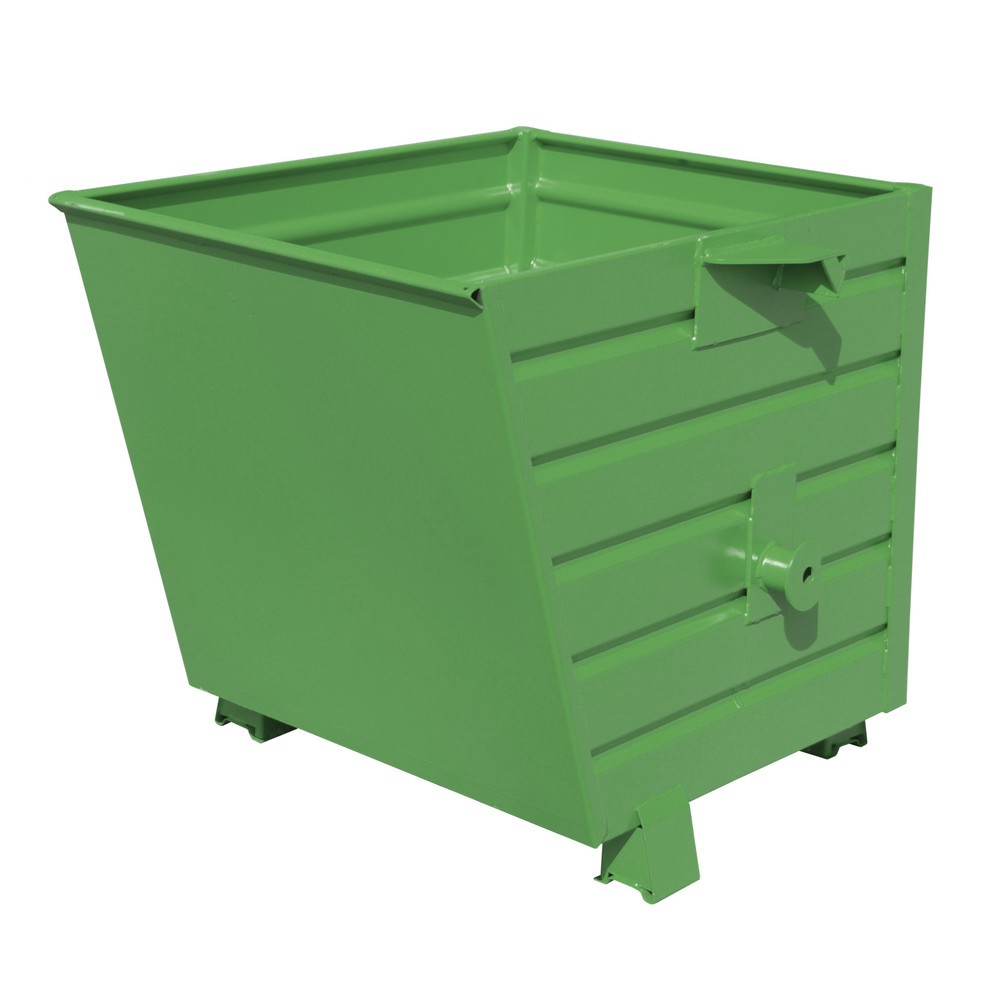 Product afbeelding: Bauer® Stapelbare kantelbak, gelakt, volume 0,55 m³, RAL 6011 resedagroen