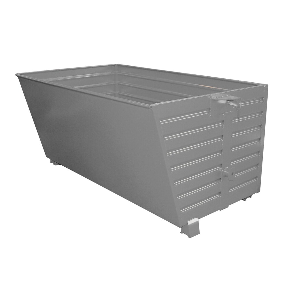 Product afbeelding: Bauer® Stapelbare kantelbak, gelakt, volume 2 m³, RAL 7005 muisgrijs