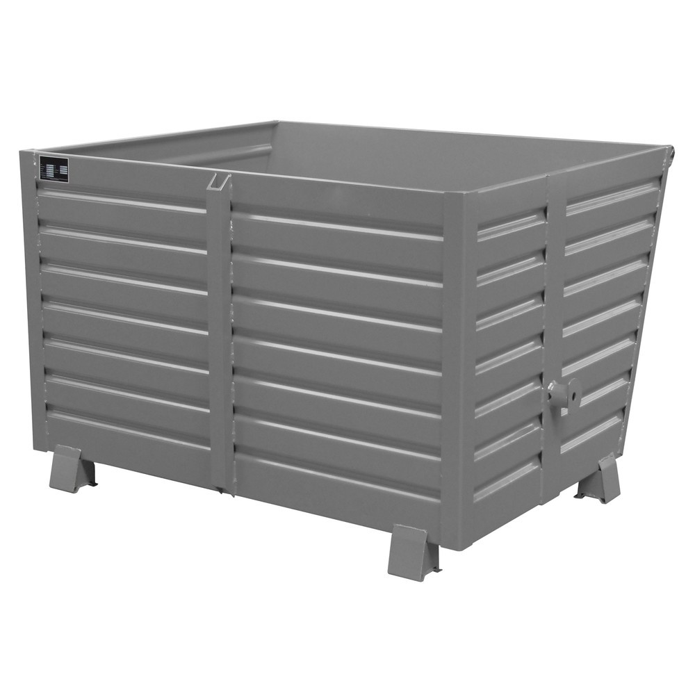 Productafbeelding nr. 1: Bauer® Stapelbare kantelbak, gelakt, volume 1,5 m³, RAL 7005 muisgrijs
