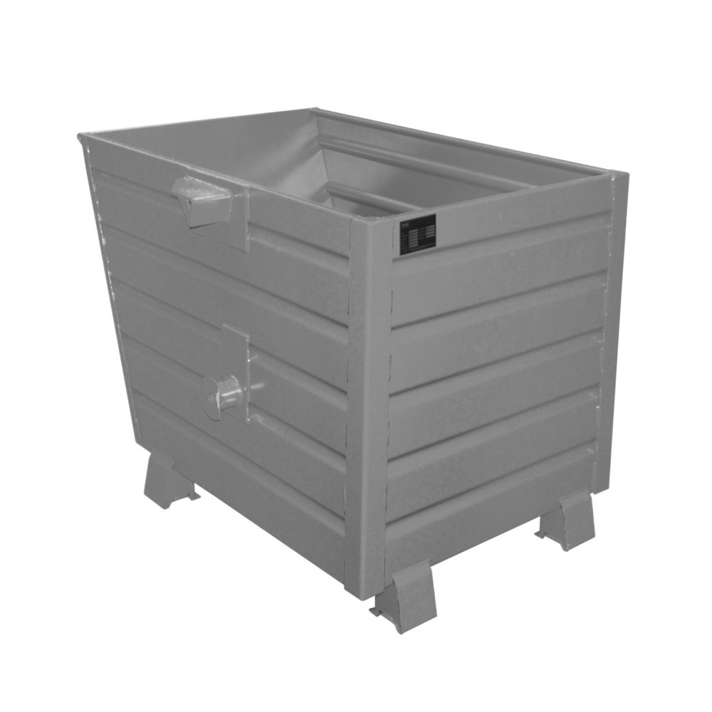 Product afbeelding: Bauer® Stapelbare kantelbak, gelakt, volume 0,7 m³, RAL 7005 muisgrijs