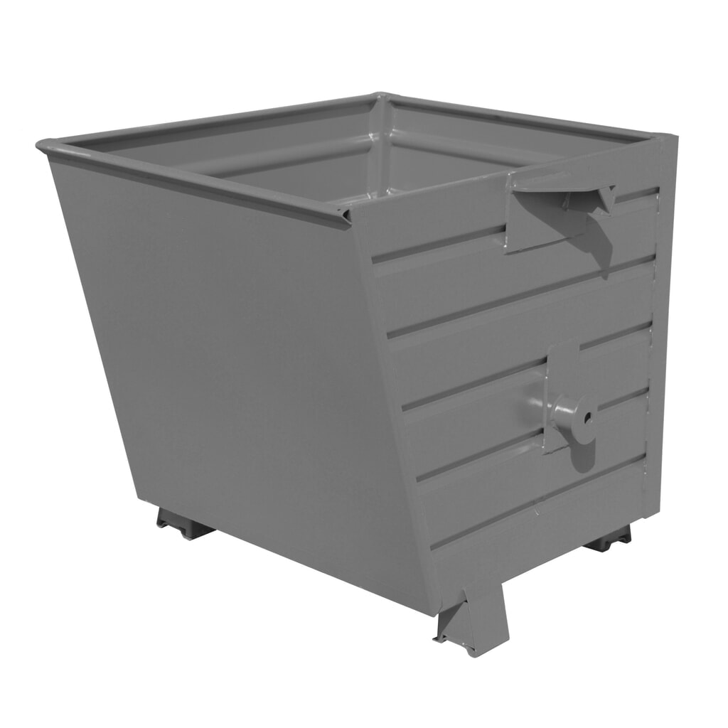 Bauer® Stapelbare kantelbak, gelakt, volume 0,55 m³, RAL 7005 muisgrijs Product afbeelding: Bauer® Stapelbare kantelbak, gelakt, volume 0,55 m³, RAL 7005 muisgrijs