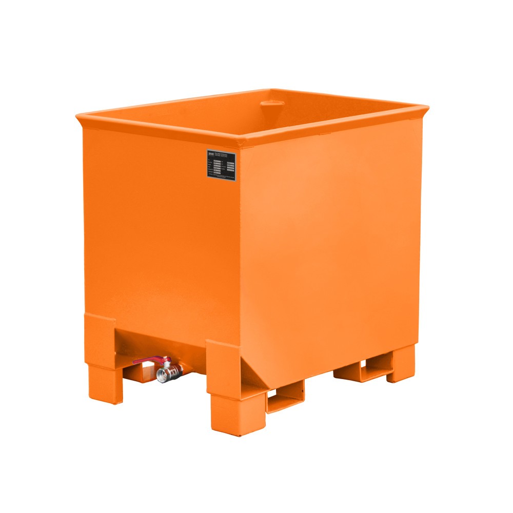 Product afbeelding: Bauer® Spaander-kantelbak voor routetreinen, gelakt, volume 0,3 m³, RAL 2000 geeloranje