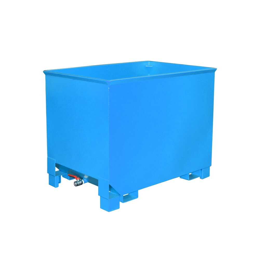 Bauer® Spaander-kantelbak voor routetreinen, gelakt, volume 0,8 m³, RAL 5012 lichtblauw Product afbeelding: Bauer® Spaander-kantelbak voor routetreinen, gelakt, volume 0,8 m³, RAL 5012 lichtblauw