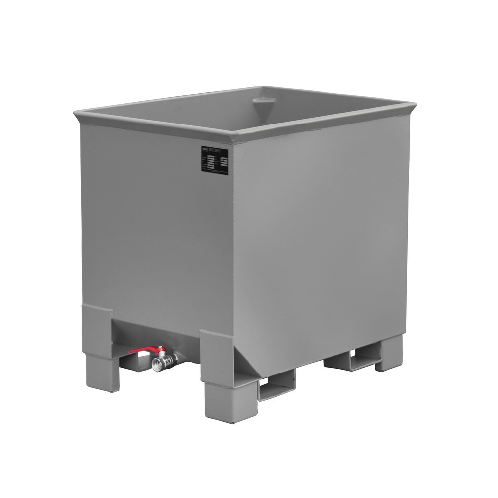 Productafbeelding nr. 1: Bauer® Spaander-kantelbak voor routetreinen, gelakt, volume 0,3 m³, RAL 7005 muisgrijs