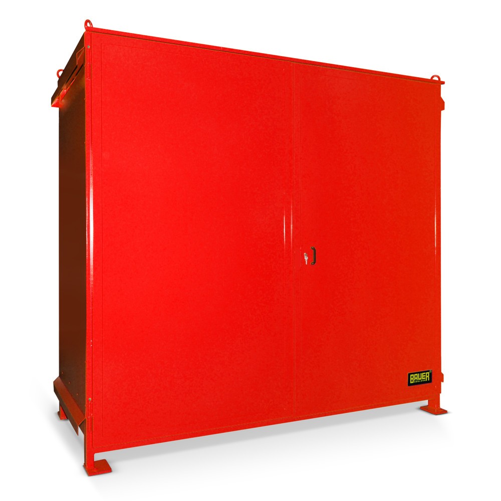 Product afbeelding: Bauer® Stellingcontainer voor 6x EP / 4x CP3, 2 niveaus, 2 openslaande deuren, vuurrood