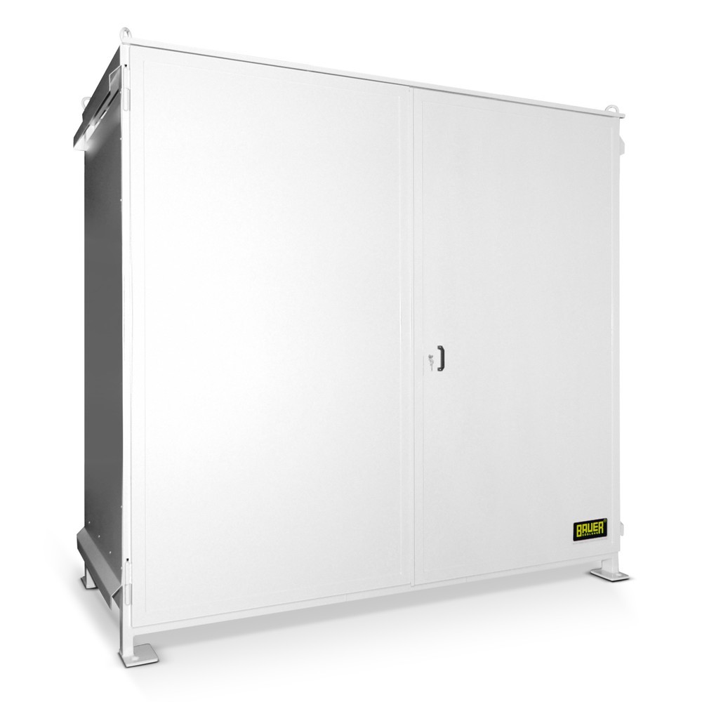 Product afbeelding: Bauer® Stellingcontainer voor 6x EP / 4x CP3, 2 niveaus, 2 openslaande deuren, grijswit