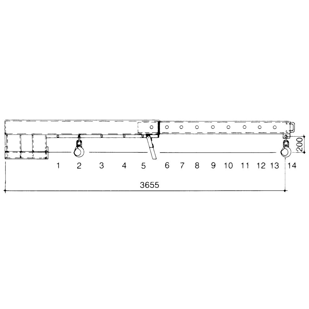 Productafbeelding nr. 3: Bauer® Telescooplader, model 2, reikwijdte tot 3.655 mm, cap. tot 2.500 kg, geeloranje