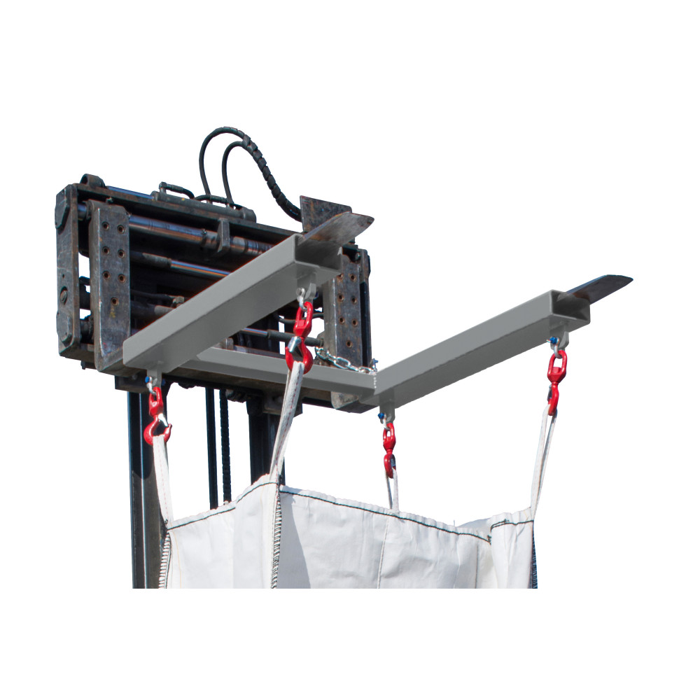 Productafbeelding nr. 2: Traverse Bauer® voor BIG BAG, heftruckopname met 4 wartelhaken, draagvermogen 1.250 kg, gelakt, RAL 7005 muisgrijs