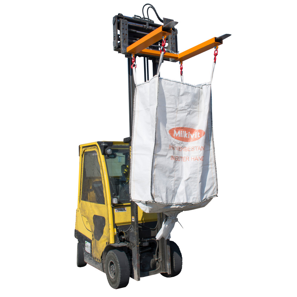 Productafbeelding nr. 4: Traverse Bauer® voor BIG BAG, heftruckopname met 4 wartelhaken, draagvermogen 1.250 kg, gelakt, RAL 3000 vuurrood
