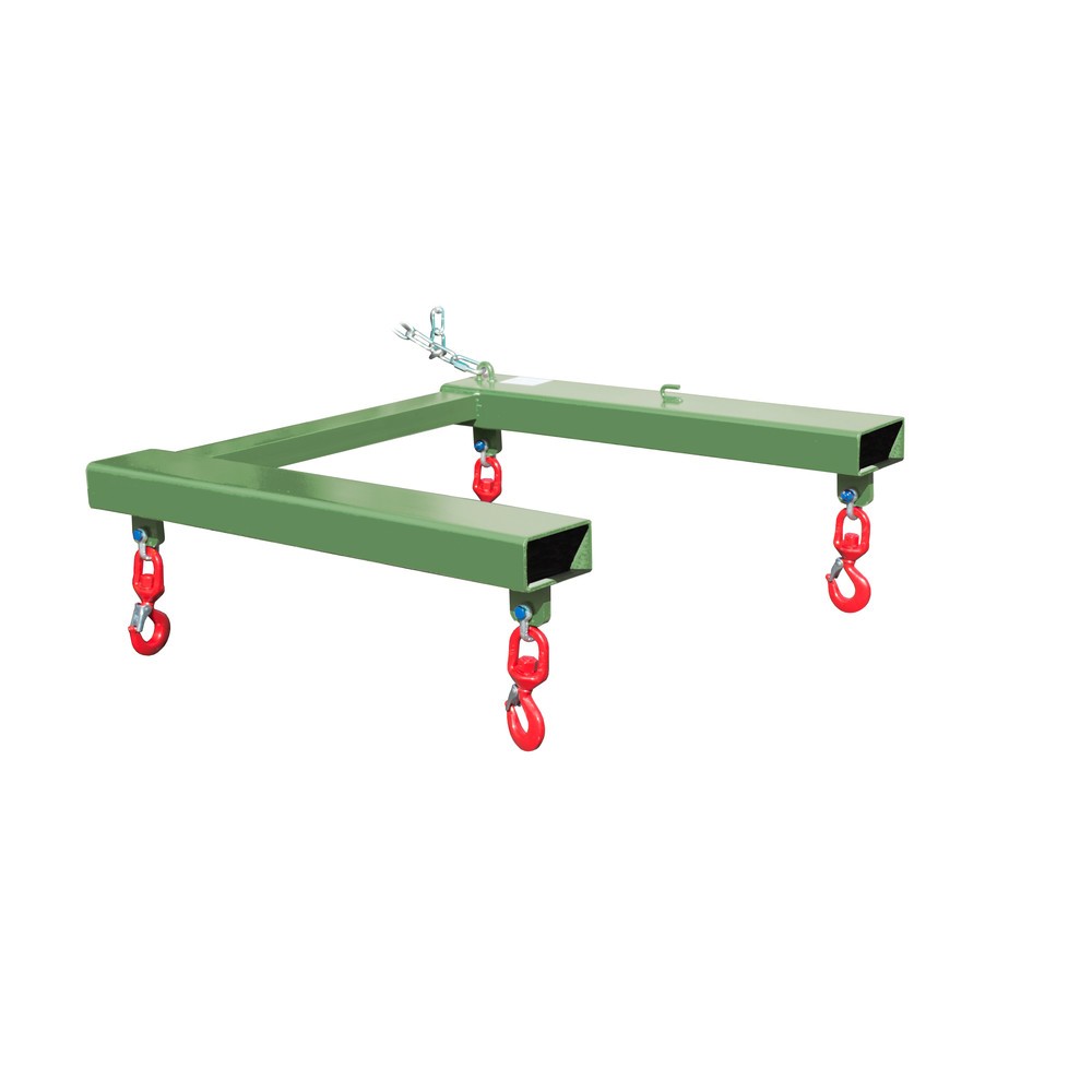 Productafbeelding nr. 1: Traverse Bauer® voor BIG BAG, heftruckopname met 4 wartelhaken, draagvermogen 1.250 kg, gelakt, RAL 6011 resedagroen