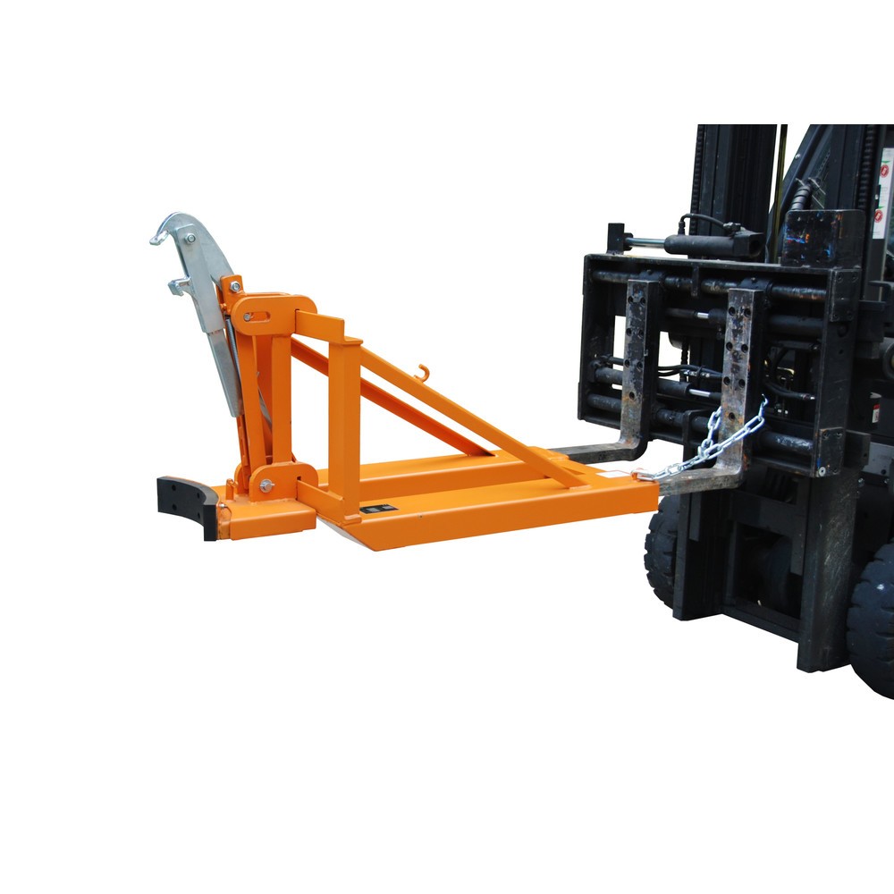 Productafbeelding nr. 2: Bauer® Vatengrijper, kunststof vaten met deksel, cap. 800 kg, RAL 2000 geeloranje