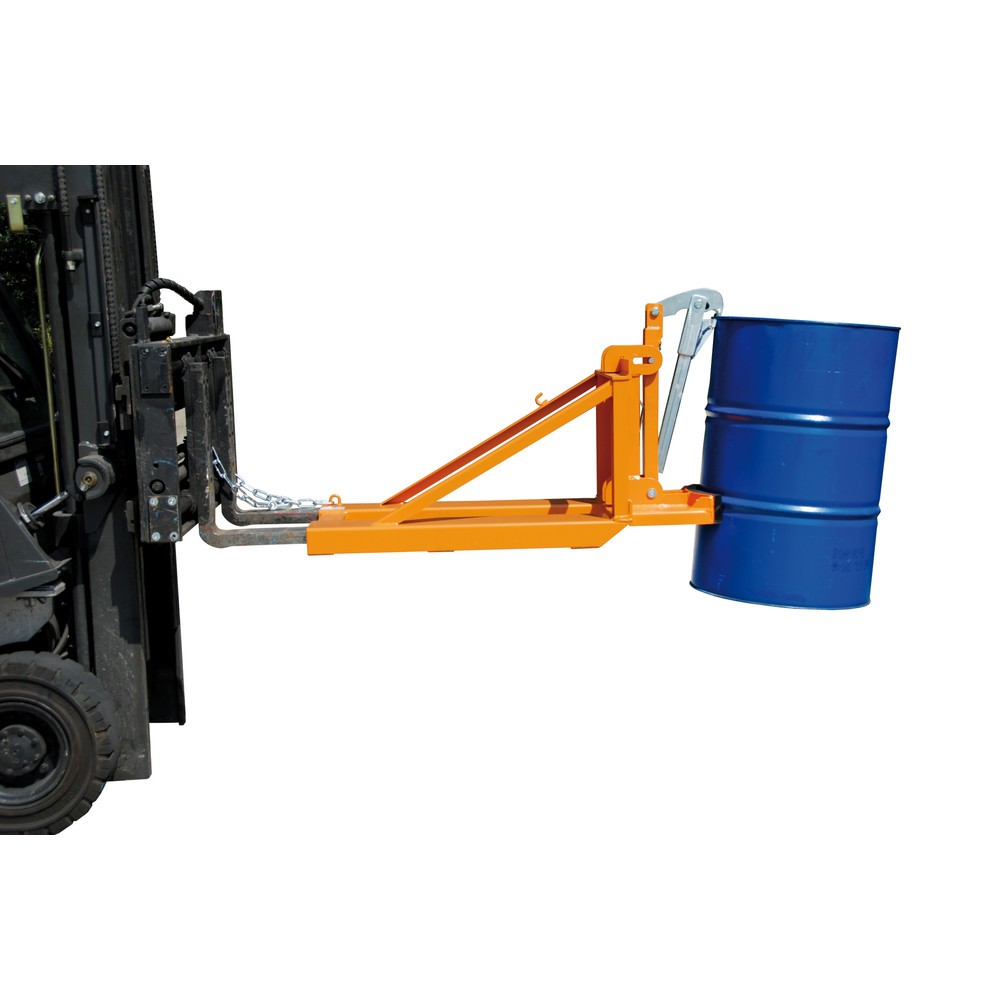 Productafbeelding nr. 2: Bauer® Vatengrijper voor stalen en kunststof L-ringvaten, cap. 800 kg, RAL 2000 geeloranje