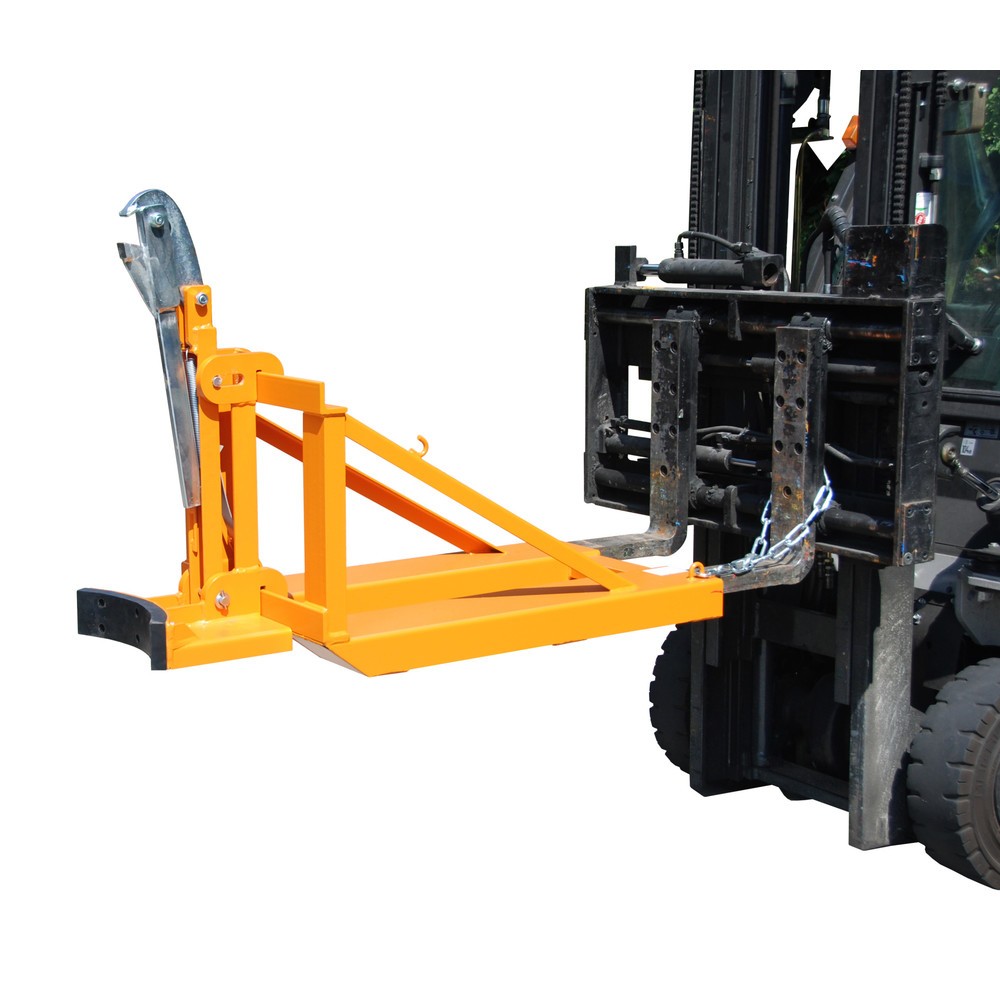 Productafbeelding nr. 1: Bauer® Vatengrijper voor stalen en kunststof L-ringvaten, cap. 800 kg, RAL 2000 geeloranje