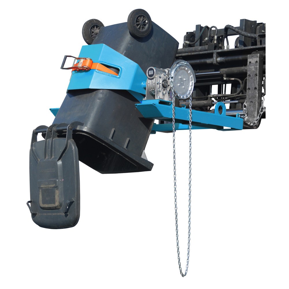 Productafbeelding nr. 1: Bauer® Vatenkantelaar, cap. 300 kg, voor vat-Ø 350-600 mm, eindeloze ketting, RAL 5012 lichtblauw