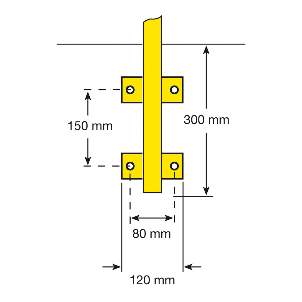 Productafbeelding nr. 4: Beschermbeugel, binnen, zijdelingse bevestiging, hxb 1.300 x 2.000 mm